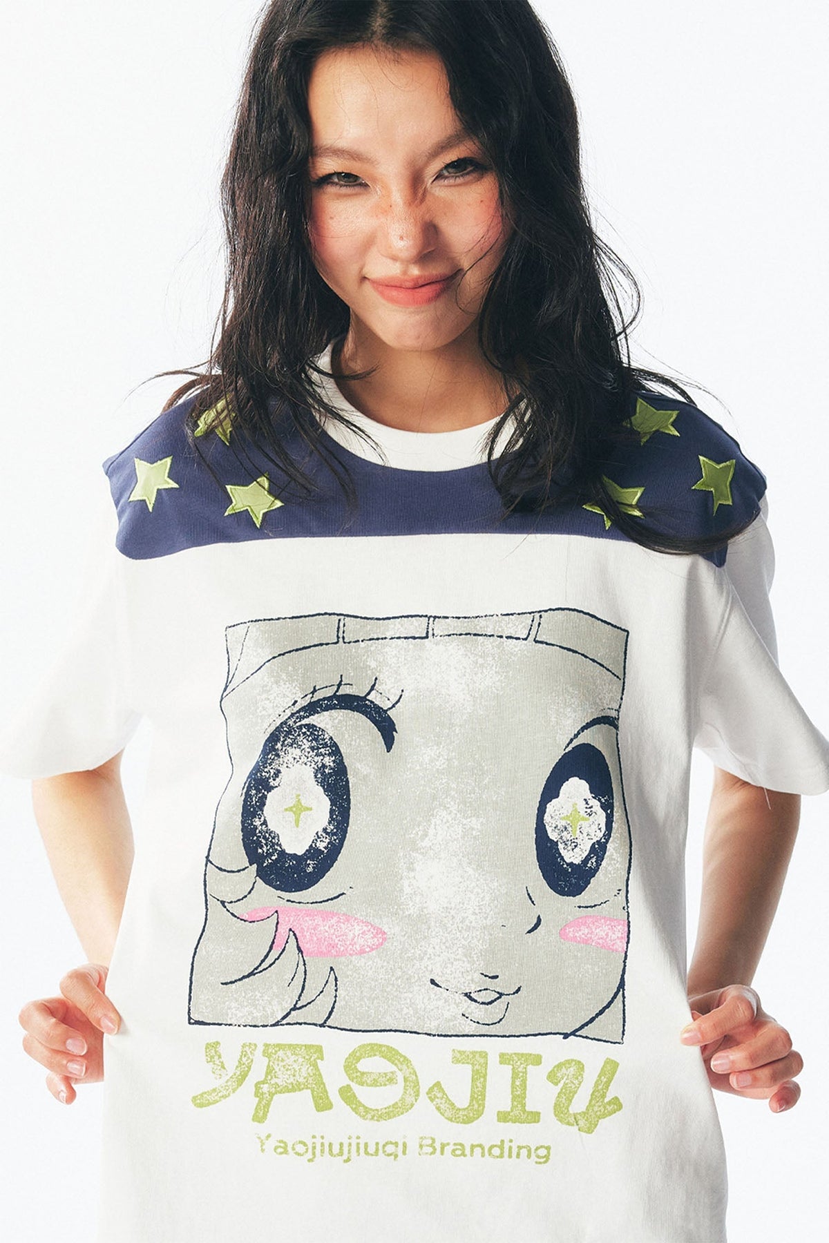 Star Shoulder Graphic Cotton Tee - Notkicks