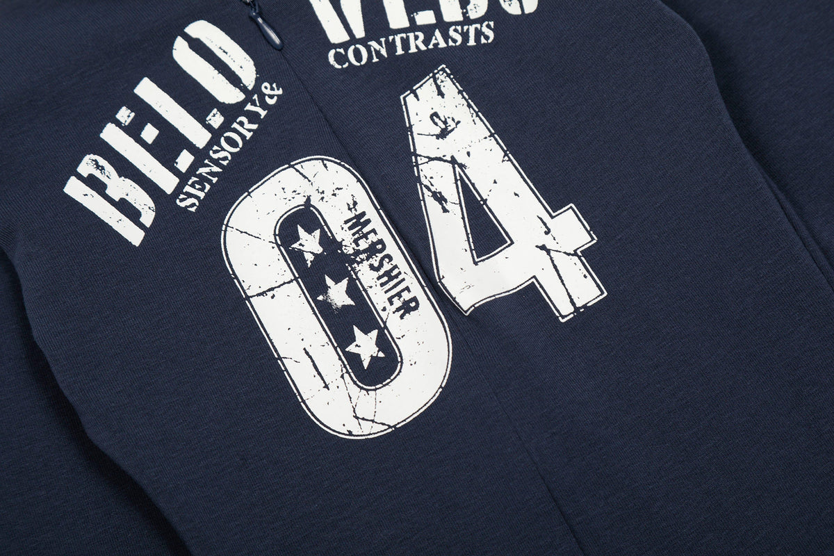 Navy Varsity Zip Up Top - Notkicks