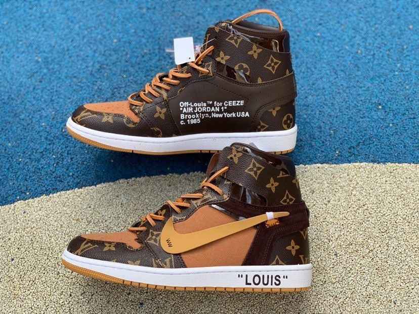 Custom Air Jordan 1 x LV Logo SneakerNational