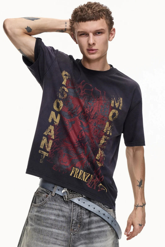 Men's Retro Distressed Cotton T-Shirt - Notkicks