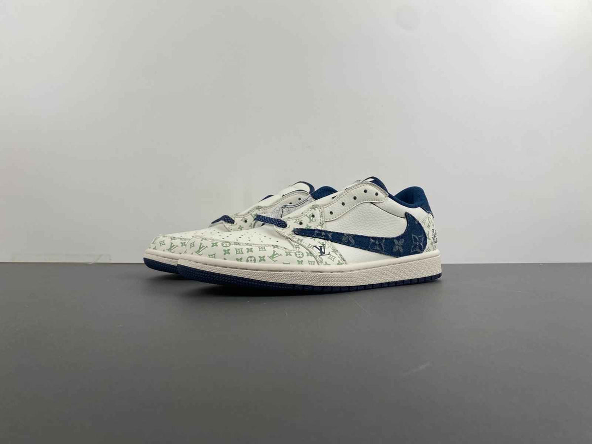 Custom Travis Scott x LV x Air Jordan 1 Low OG SJ2968-004 SneakerNational