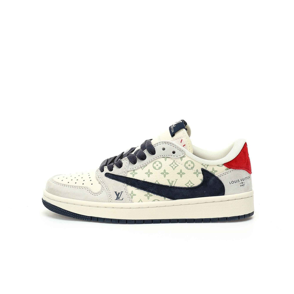 Custom Air Jordan 1 Low OG SP"Beige/Navy LV Monogram SneakerNational