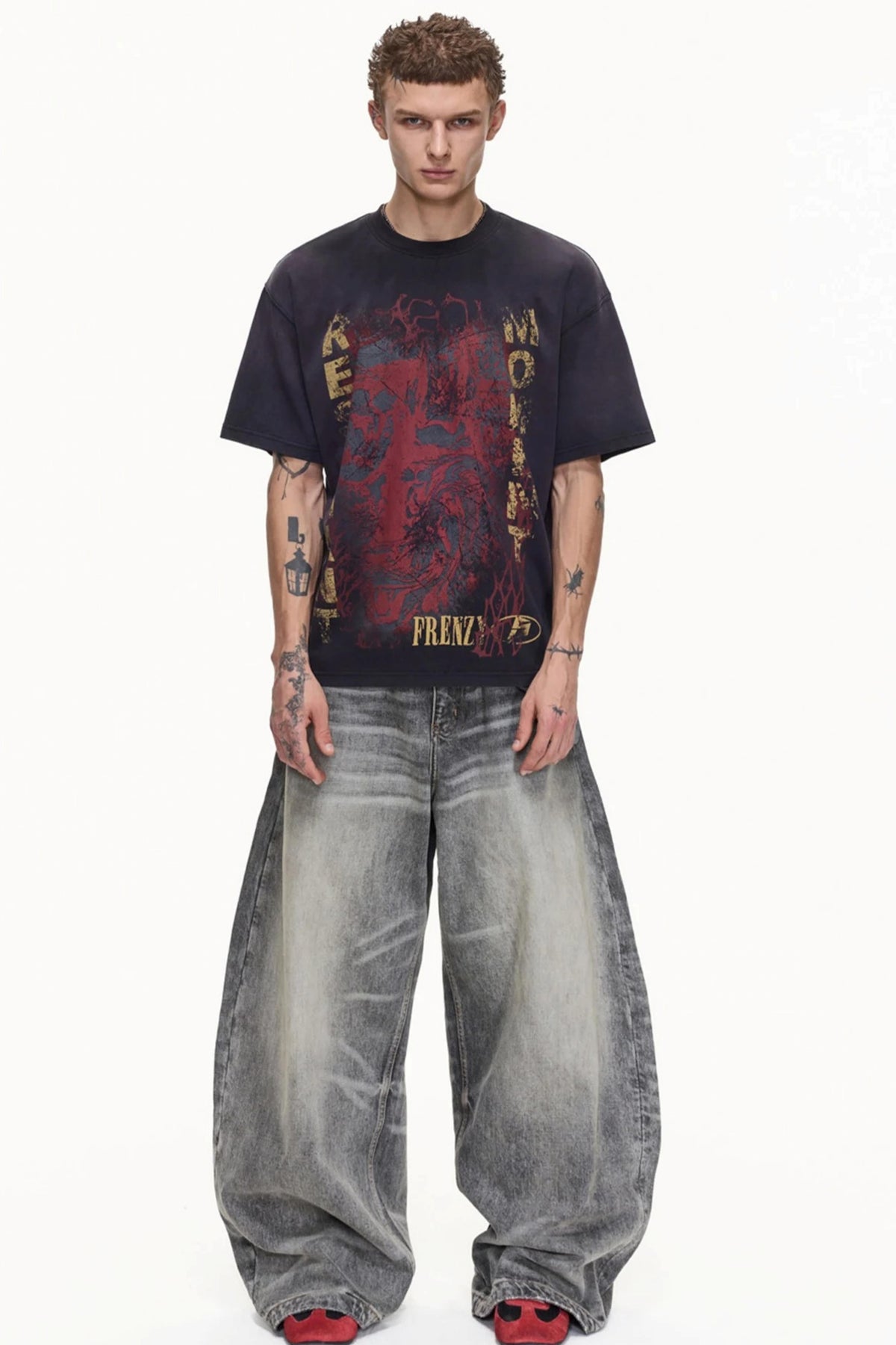 Men's Retro Distressed Cotton T-Shirt - Notkicks