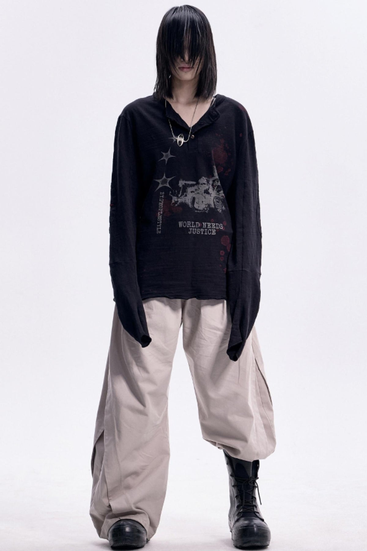 Men's Vintage White Long-Sleeve Tee - Notkicks