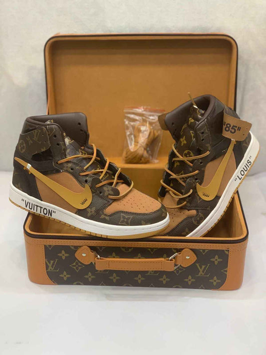 Custom Air Jordan 1 Monogram High Q  With Original Box