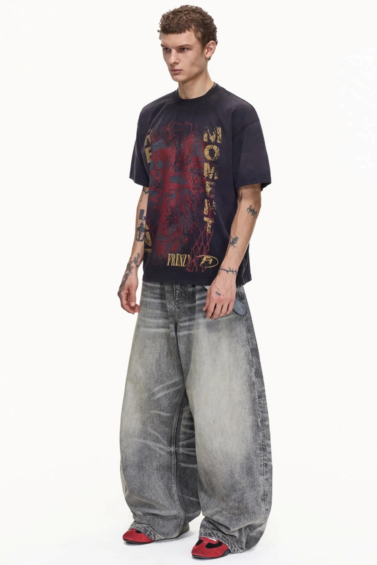 Men's Retro Distressed Cotton T-Shirt - Notkicks