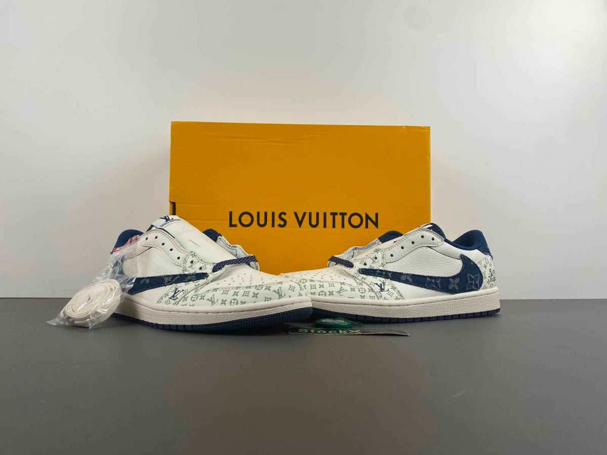 Custom Travis Scott x LV x Air Jordan 1 Low OG SJ2968-004 SneakerNational