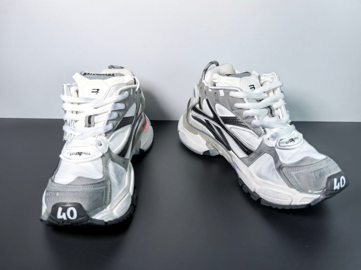 Balenciaga Triple S Sneaker – Triple White Leather & Mesh CUSTOM