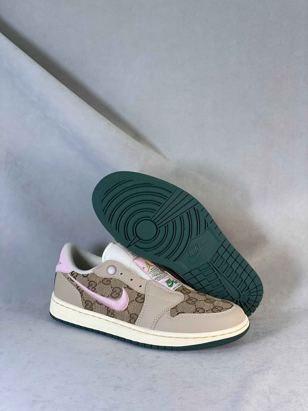 Custom GG x Air Jordan 1 Retro Low Slip AJ1 AV3918-398 SneakerNational