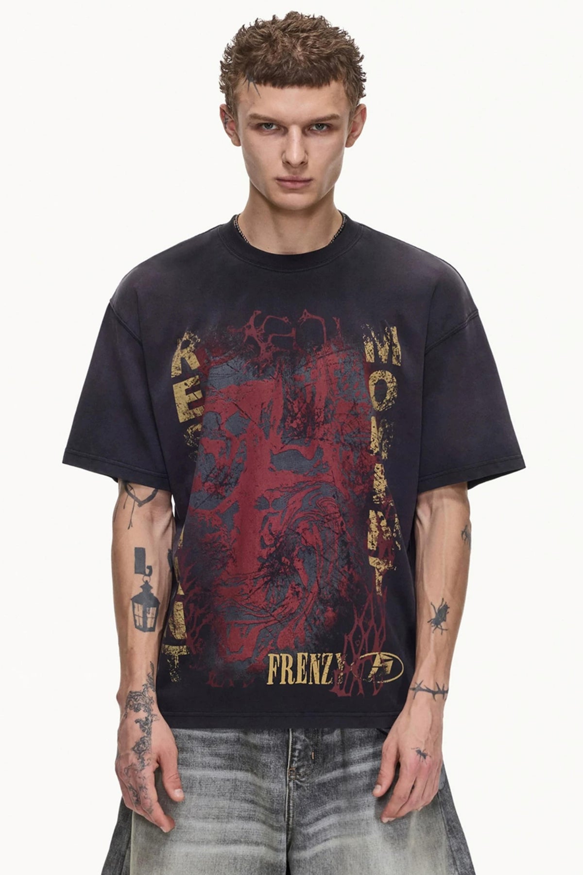Men's Retro Distressed Cotton T-Shirt - Notkicks