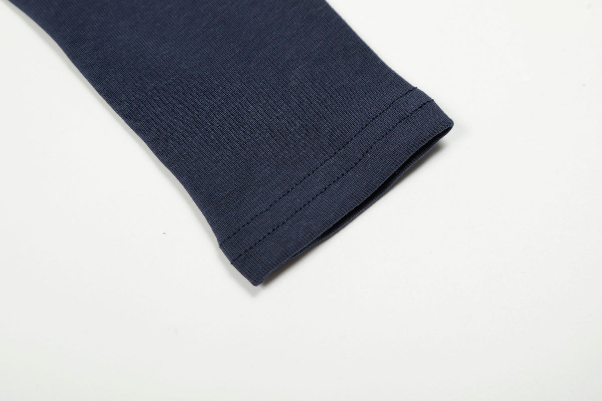 Navy Varsity Zip Up Top - Notkicks
