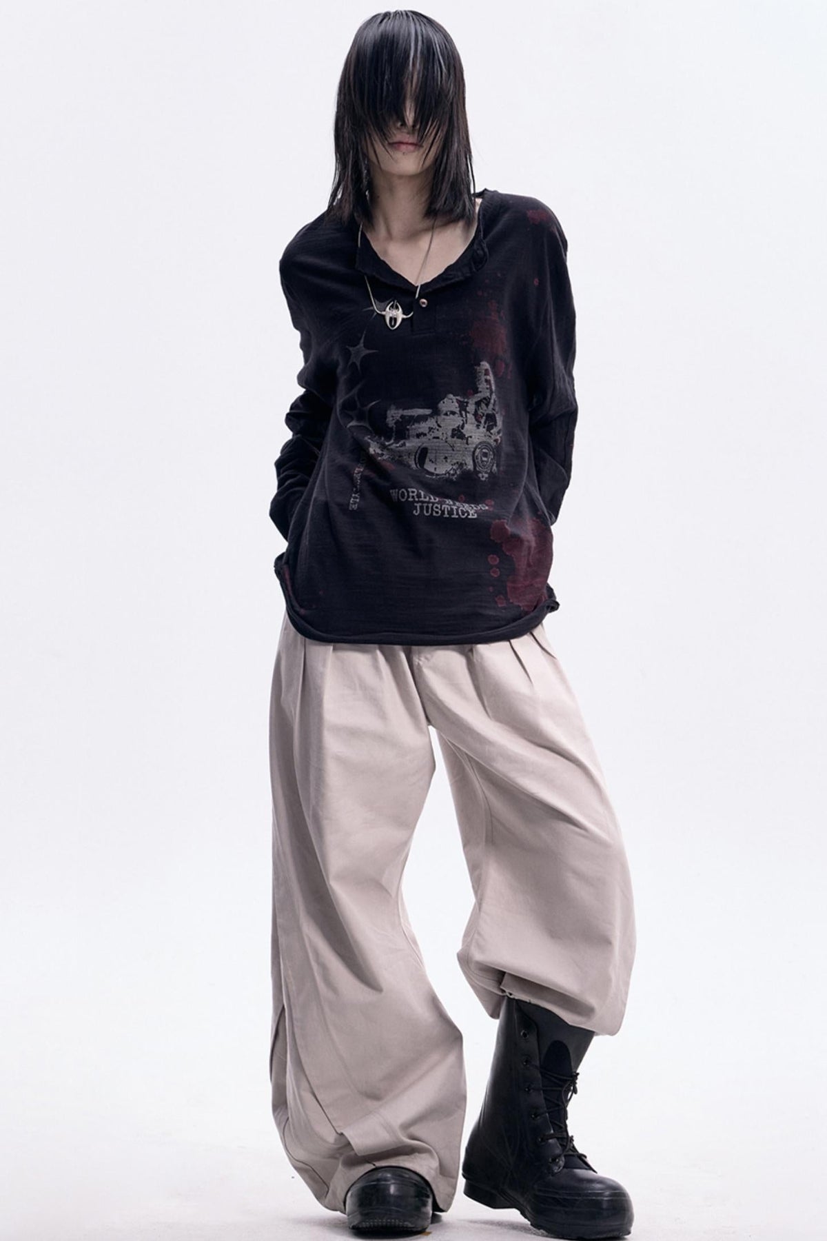 Men's Vintage White Long-Sleeve Tee - Notkicks