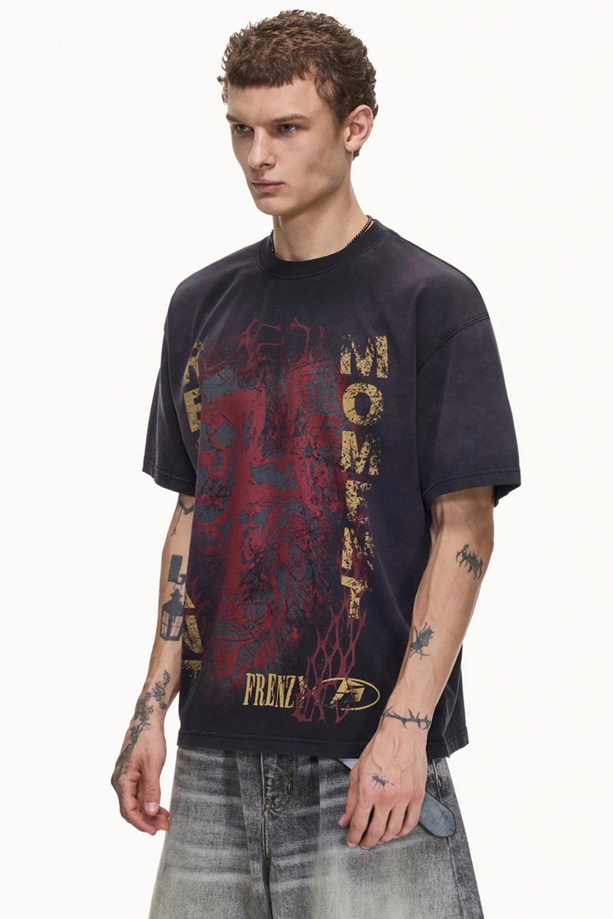 Men's Retro Distressed Cotton T-Shirt - Notkicks