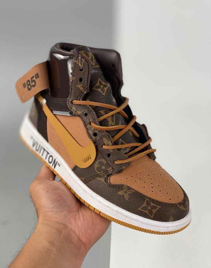 Custom Air Jordan 1 Monogram High Q  With Original Box
