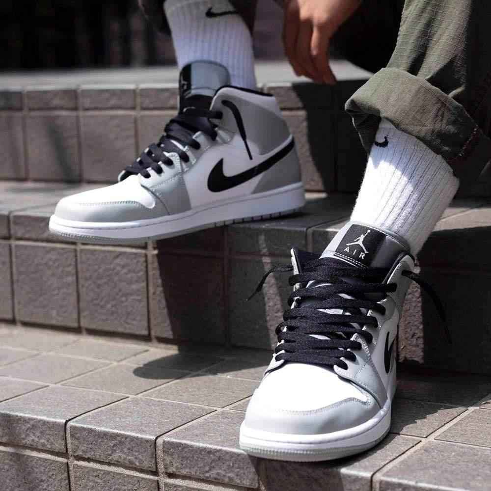 Air Jordan 1 Mid 'Smoke Grey' - Trendy Sneakers for Any Occasion SneakerNational