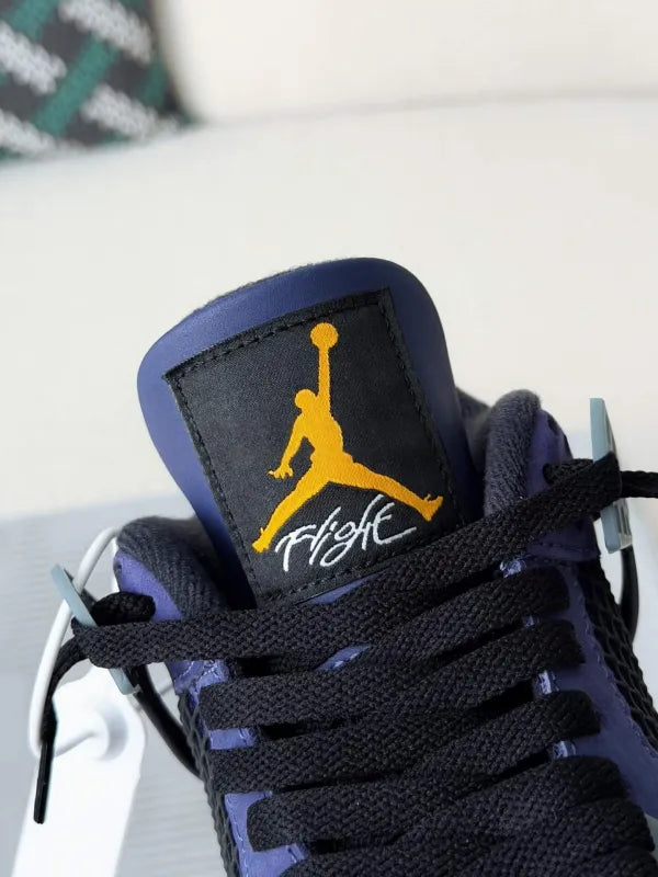 Air Jordan 4 Retro “Lakers” Sneakers – Purple, Gold, Black - OMYGOODS