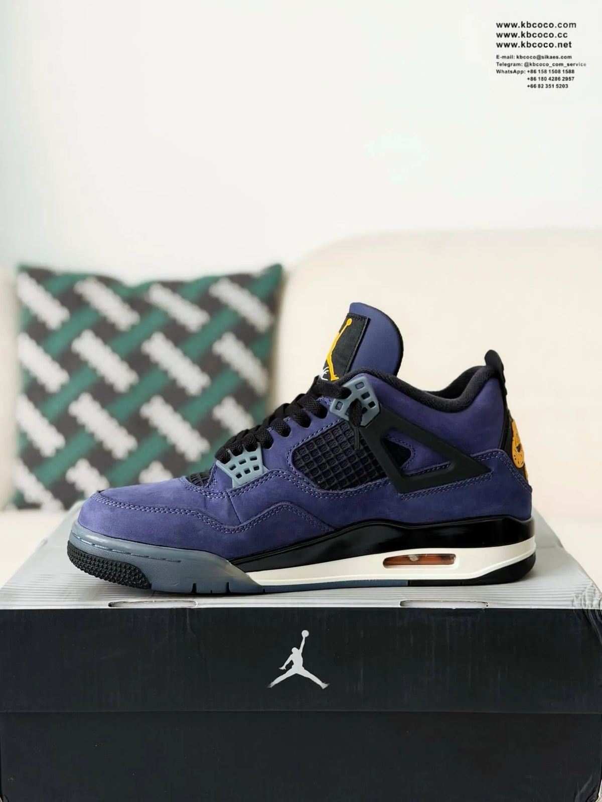 Air Jordan 4 Retro “Lakers” Sneakers – Purple, Gold, Black - OMYGOODS