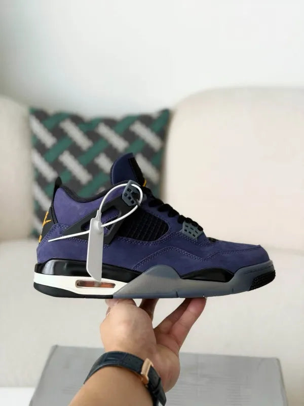 Air Jordan 4 Retro “Lakers” Sneakers – Purple, Gold, Black - OMYGOODS