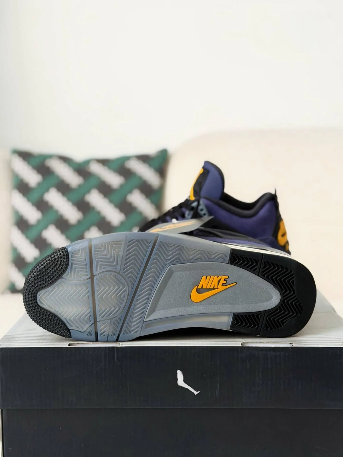 Air Jordan 4 Retro “Lakers” Sneakers – Purple, Gold, Black - OMYGOODS