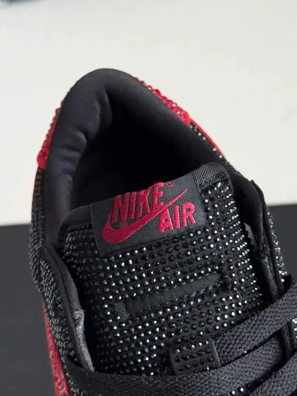 Air Jordan 1 Low “Bred Bling” Black & Red - OMYGOODS