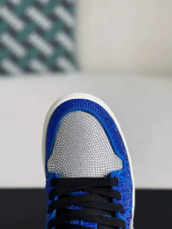 Air Jordan 1 Low “Royal Bling” Royal Blue & Silver rhinestones - OMYGOODS