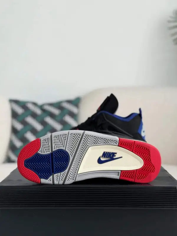 Air Jordan 4 Retro ‘Rare Air’ in Black, Royal Blue, and Red - OMYGOODS