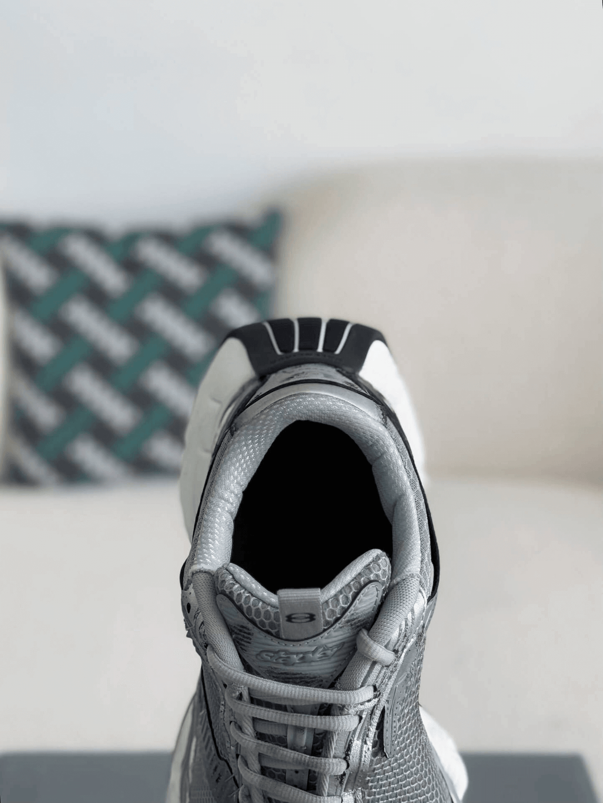 Balenciaga Men's Stapler Sneaker in Grey/ Silver/ Black/ White CUSTOM