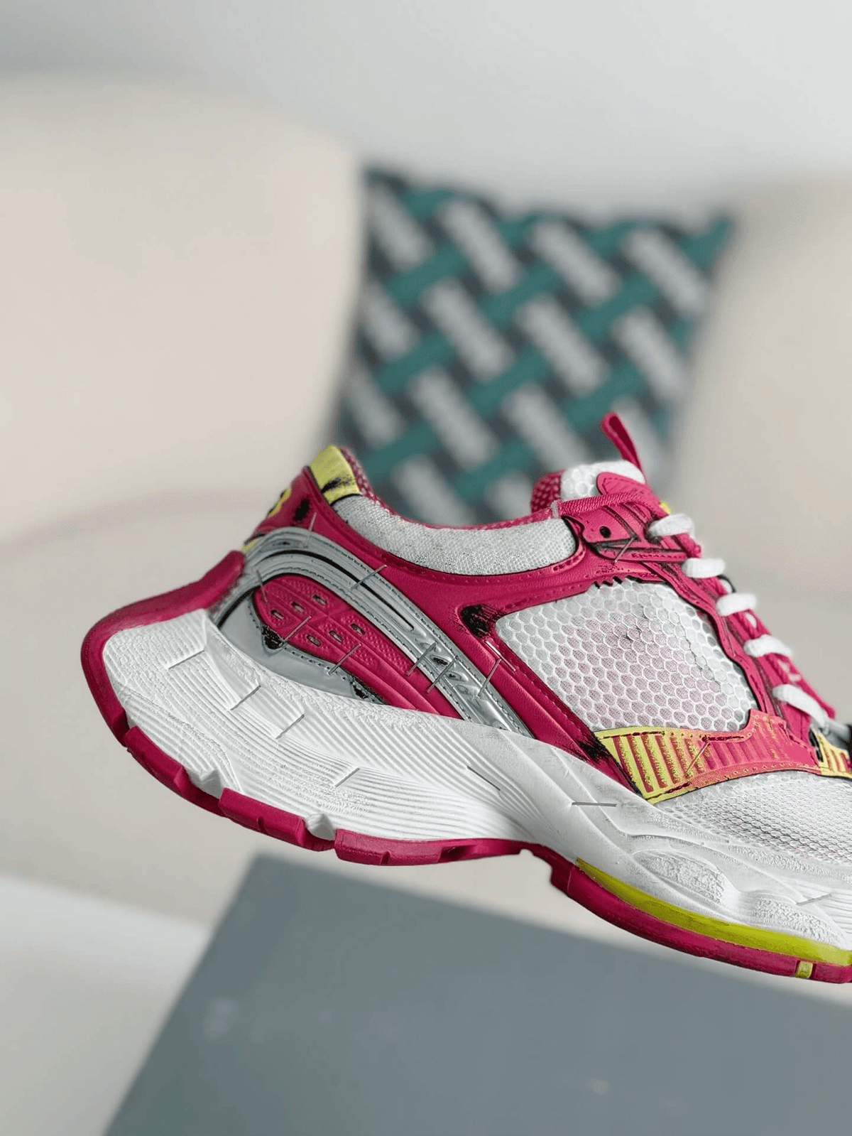 Balenciaga 10XL Sneaker – White, Pink & Yellow CUSTOM