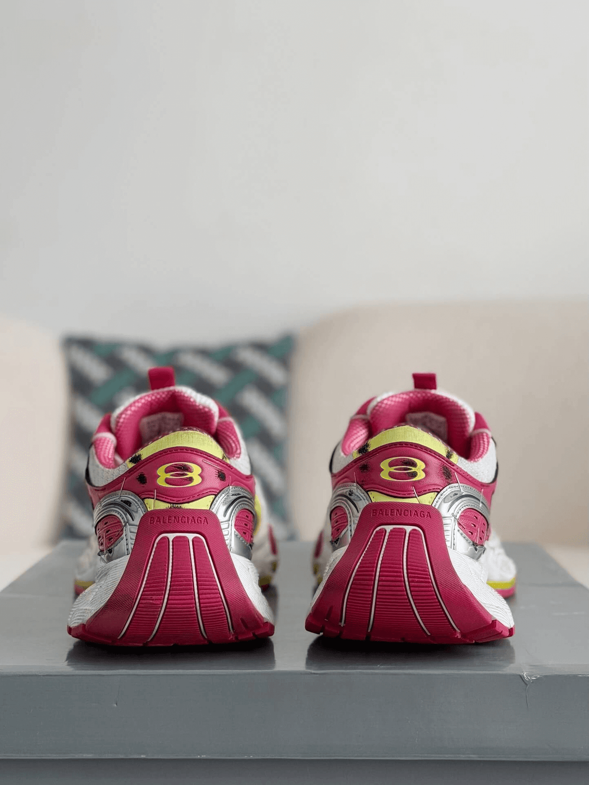 Balenciaga 10XL Sneaker – White, Pink & Yellow CUSTOM