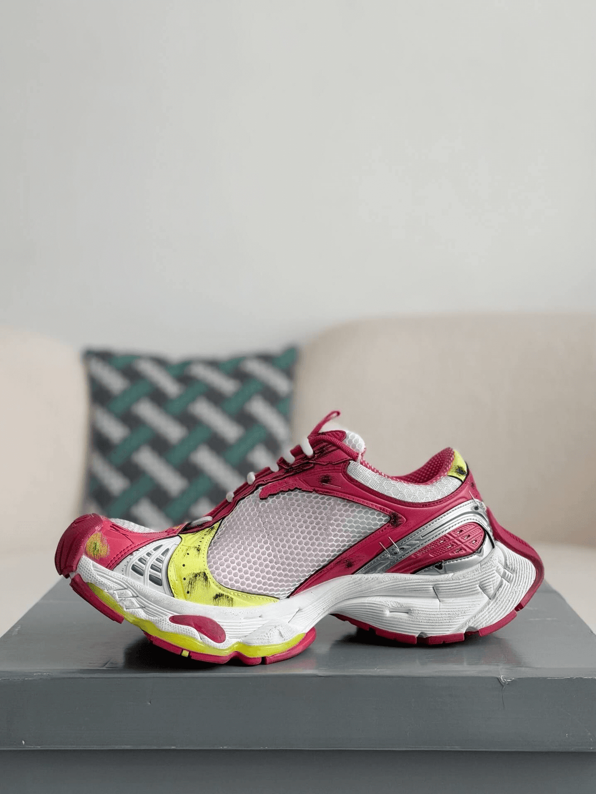 Balenciaga 10XL Sneaker – White, Pink & Yellow CUSTOM