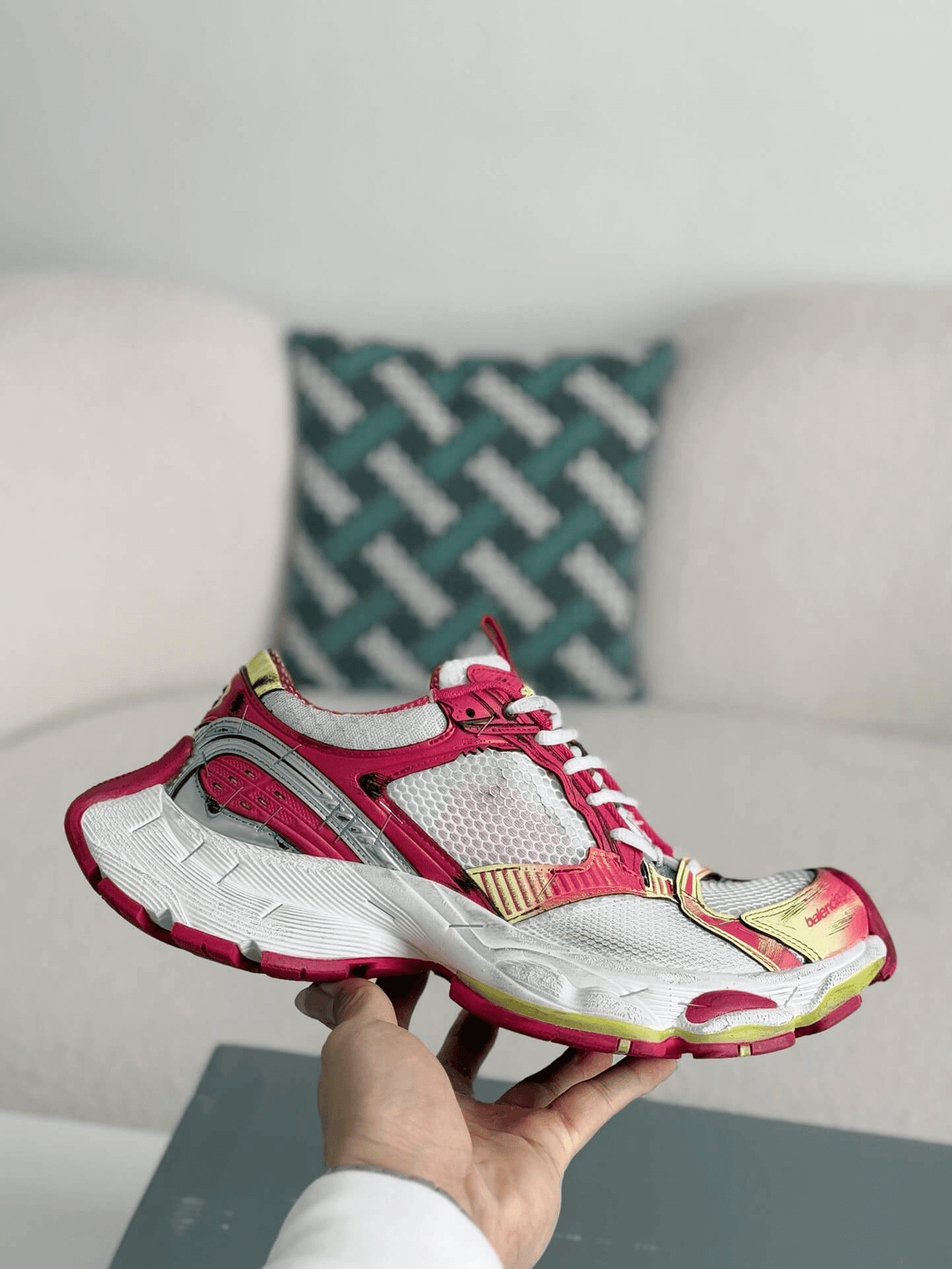 Balenciaga 10XL Sneaker – White, Pink & Yellow CUSTOM