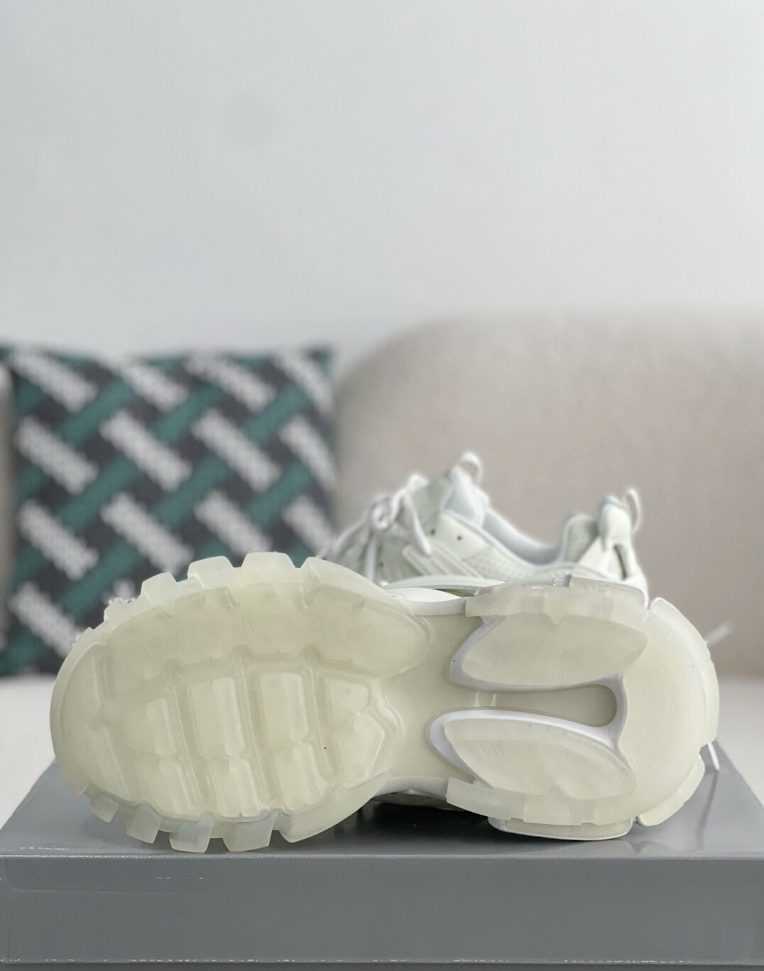 Balenciaga Track Sneaker – Triple White / Chalk CUSTOM