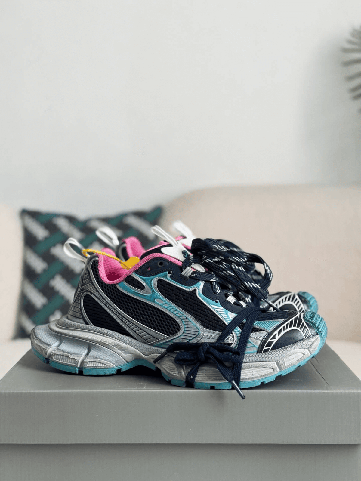 Balenciaga 3XL Sneaker – Navy, Silver & Pink CUSTOM