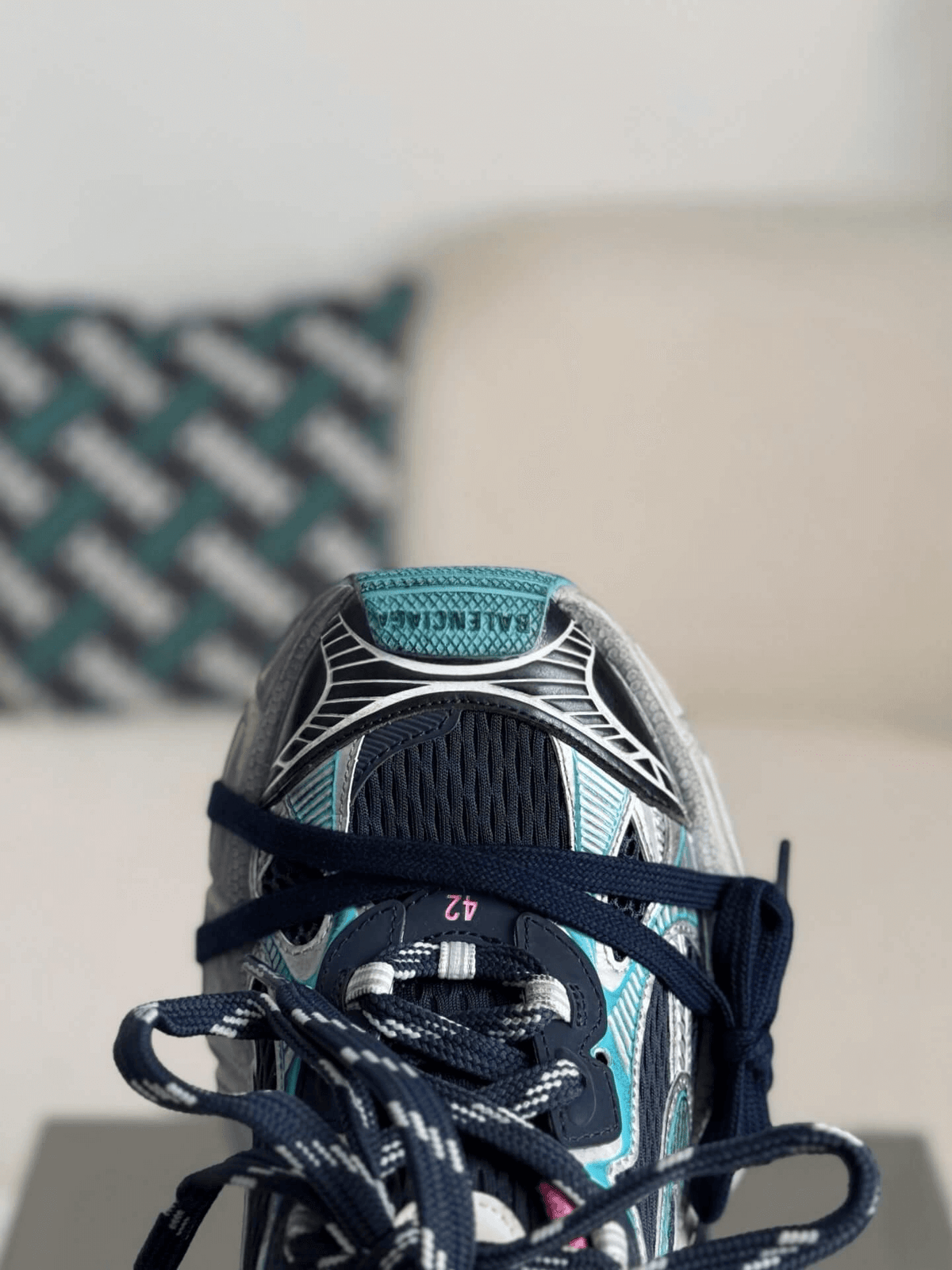 Balenciaga 3XL Sneaker – Navy, Silver & Pink CUSTOM