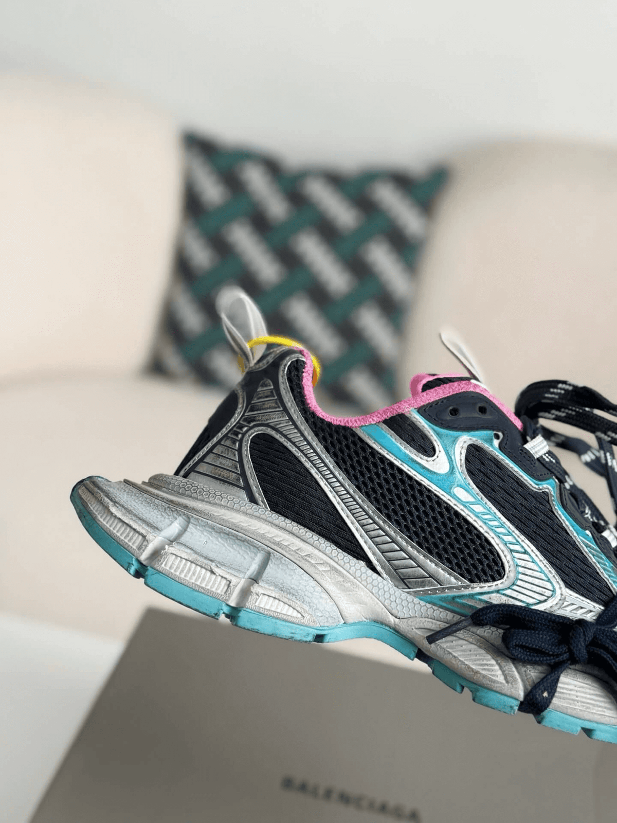 Balenciaga 3XL Sneaker – Navy, Silver & Pink CUSTOM