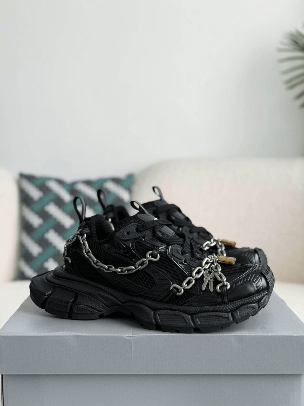 Balenciaga 3XL Chain Sneaker in Black CUSTOM