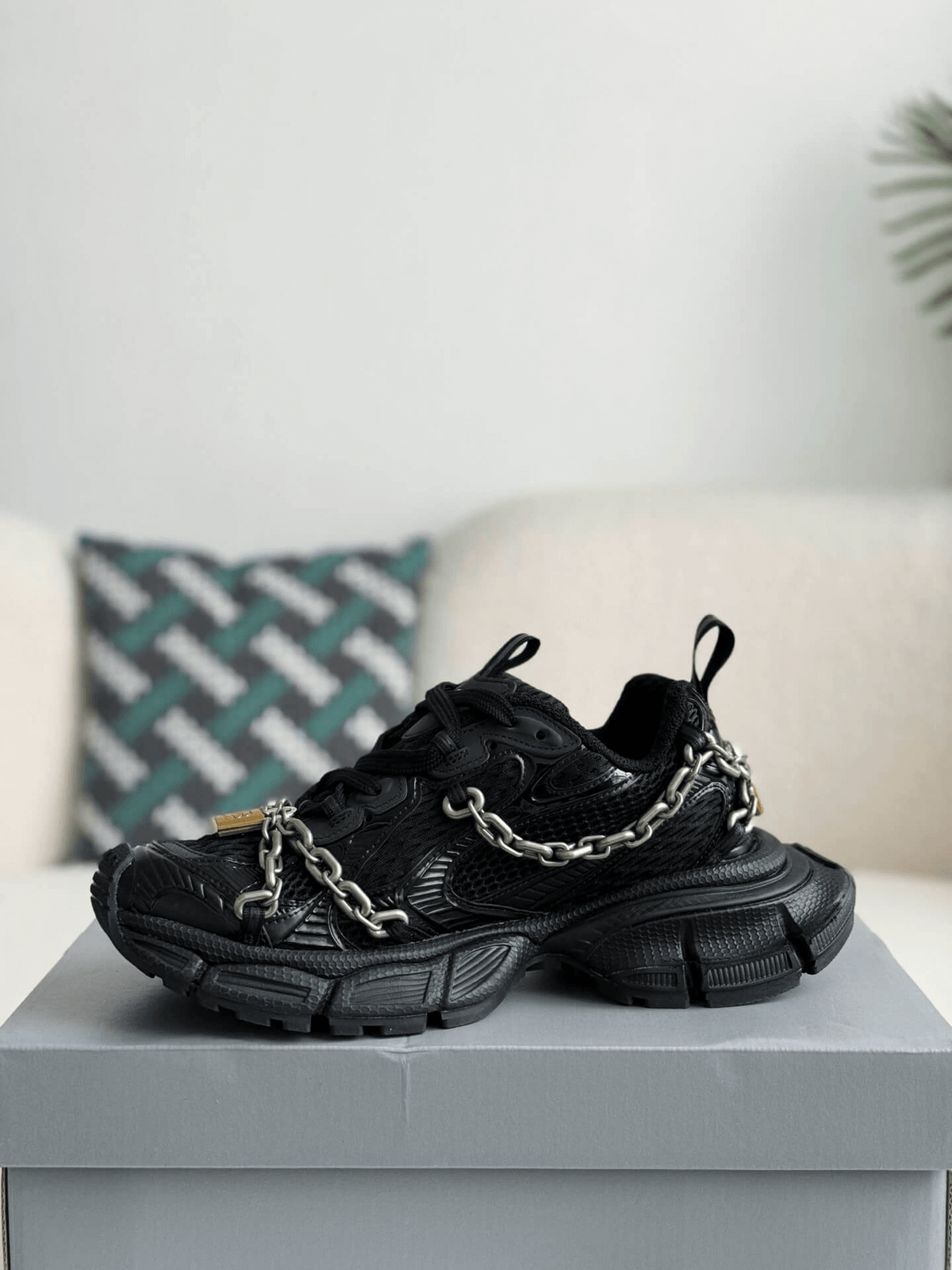 Balenciaga 3XL Chain Sneaker in Black CUSTOM