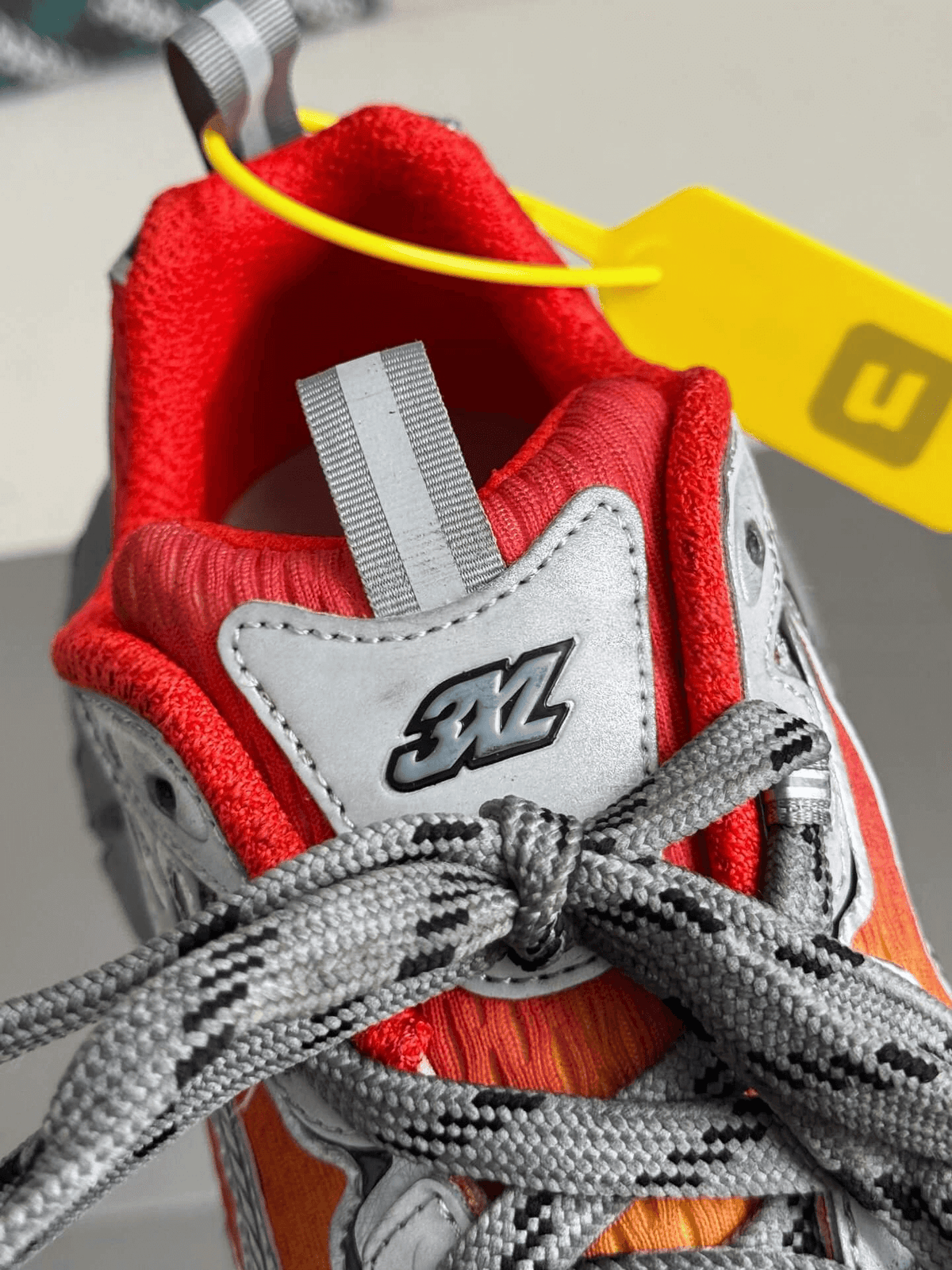 Balenciaga 3XL Sneaker – Red, Yellow & Metallic Silver CUSTOM
