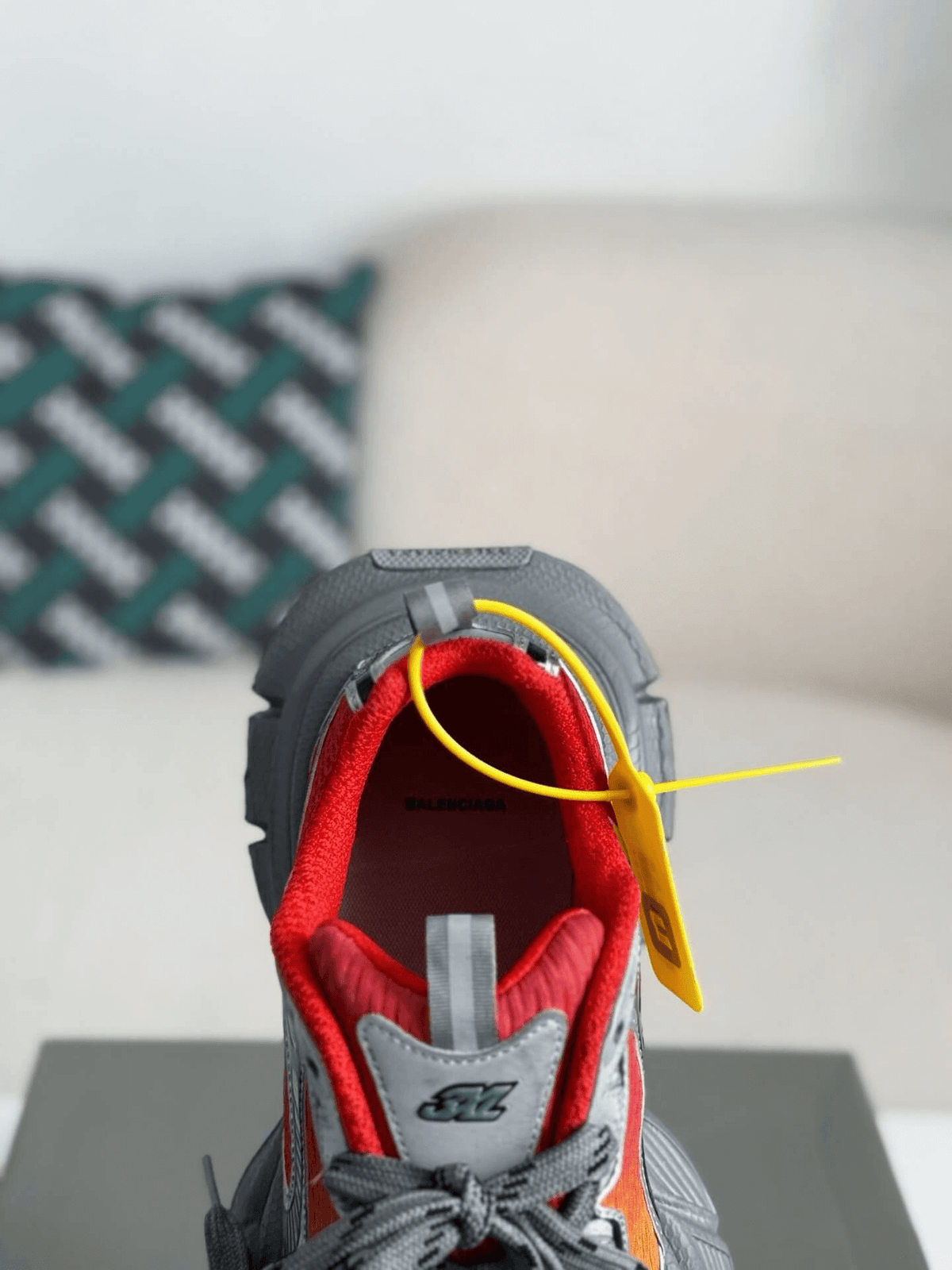 Balenciaga 3XL Sneaker – Red, Yellow & Metallic Silver CUSTOM