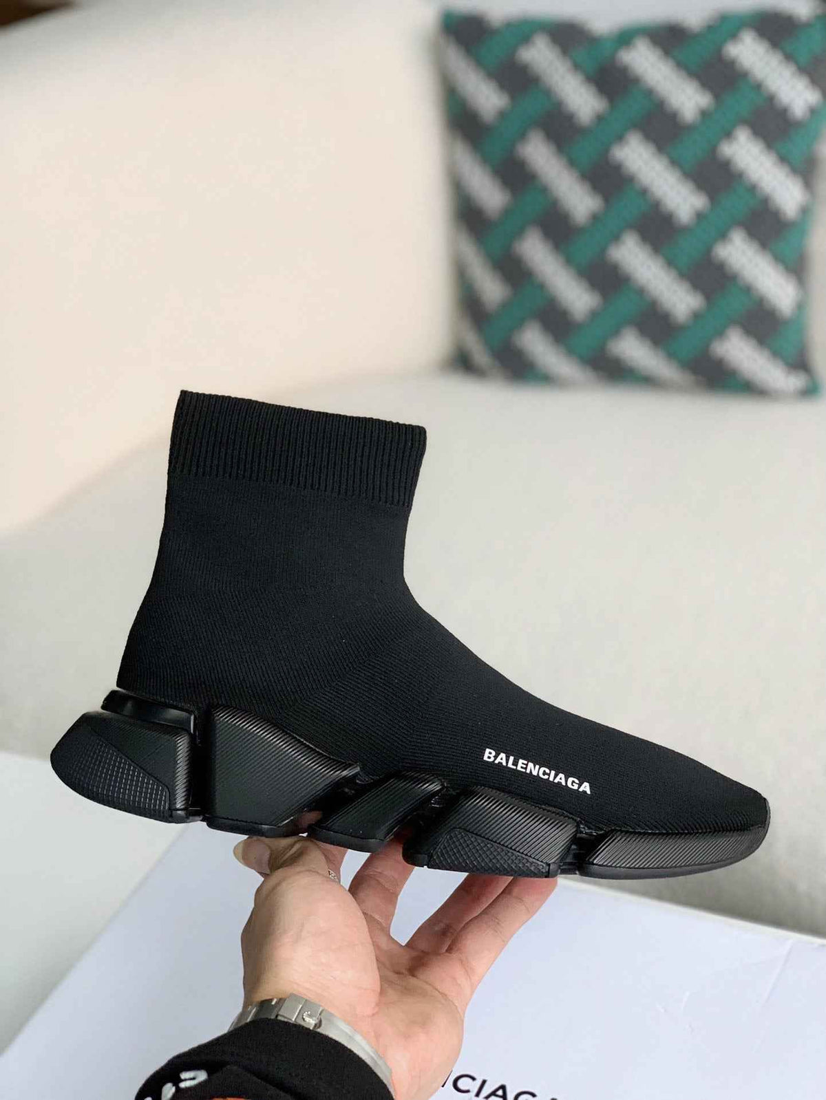 Balenciaga Speed 2.0 Recycled Knit Sneaker in Black