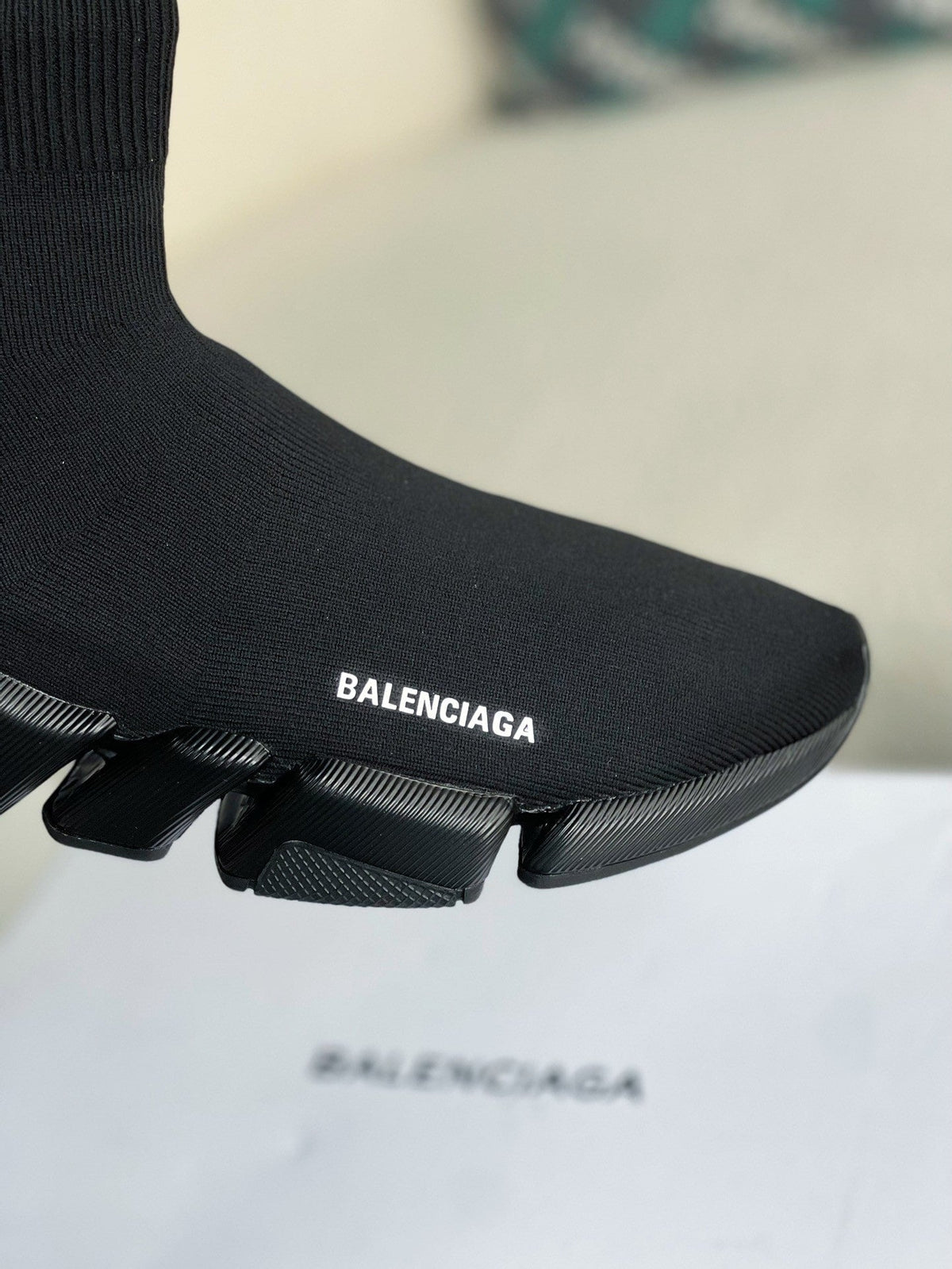 Balenciaga Speed 2.0 Recycled Knit Sneaker in Black CUSTOM