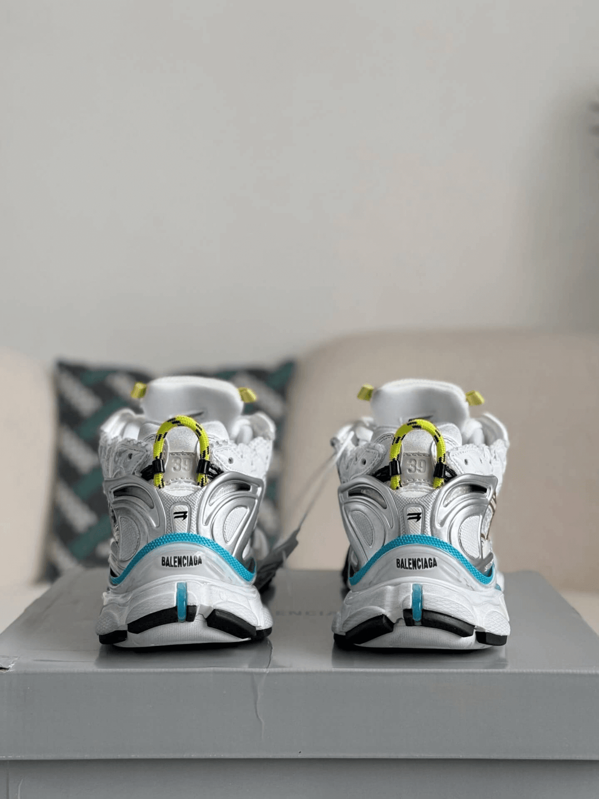 Balenciaga Runner Sneaker – Multi-Color White, Pink & Blue CUSTOM