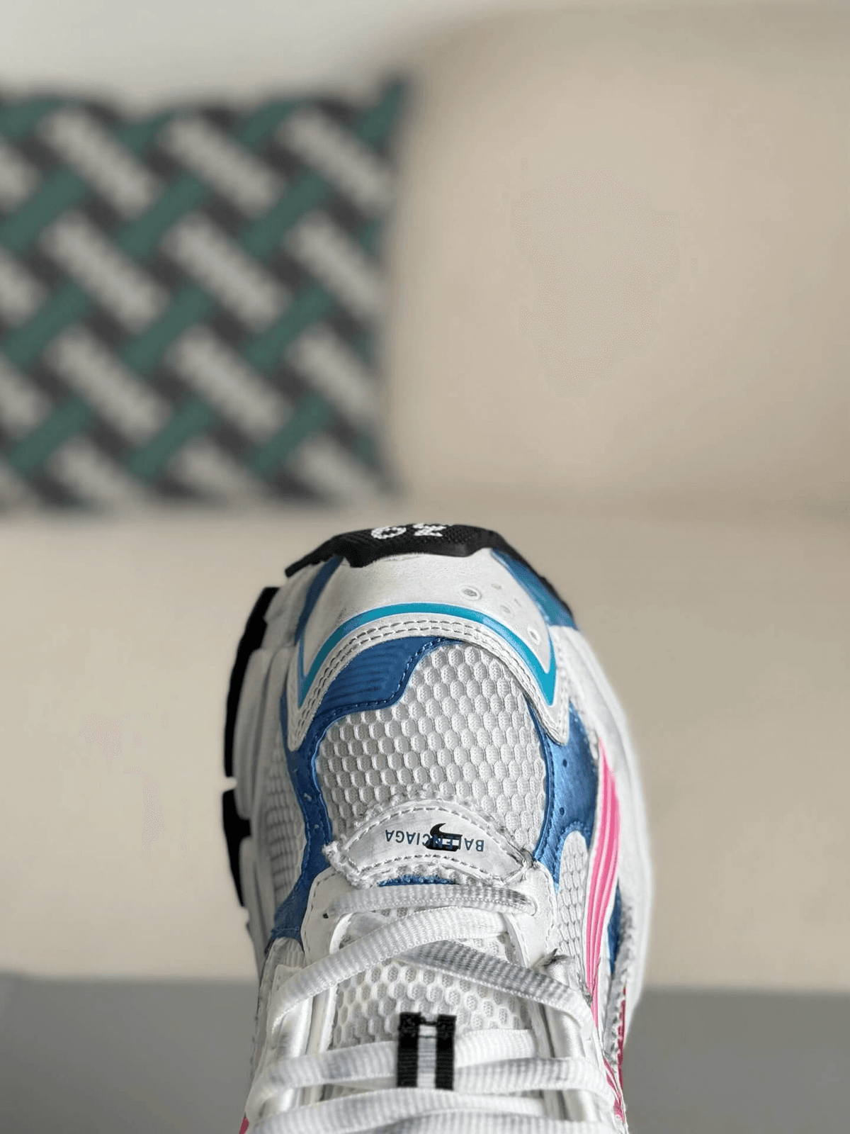 Balenciaga Runner Sneaker – Multi-Color White, Pink & Blue CUSTOM