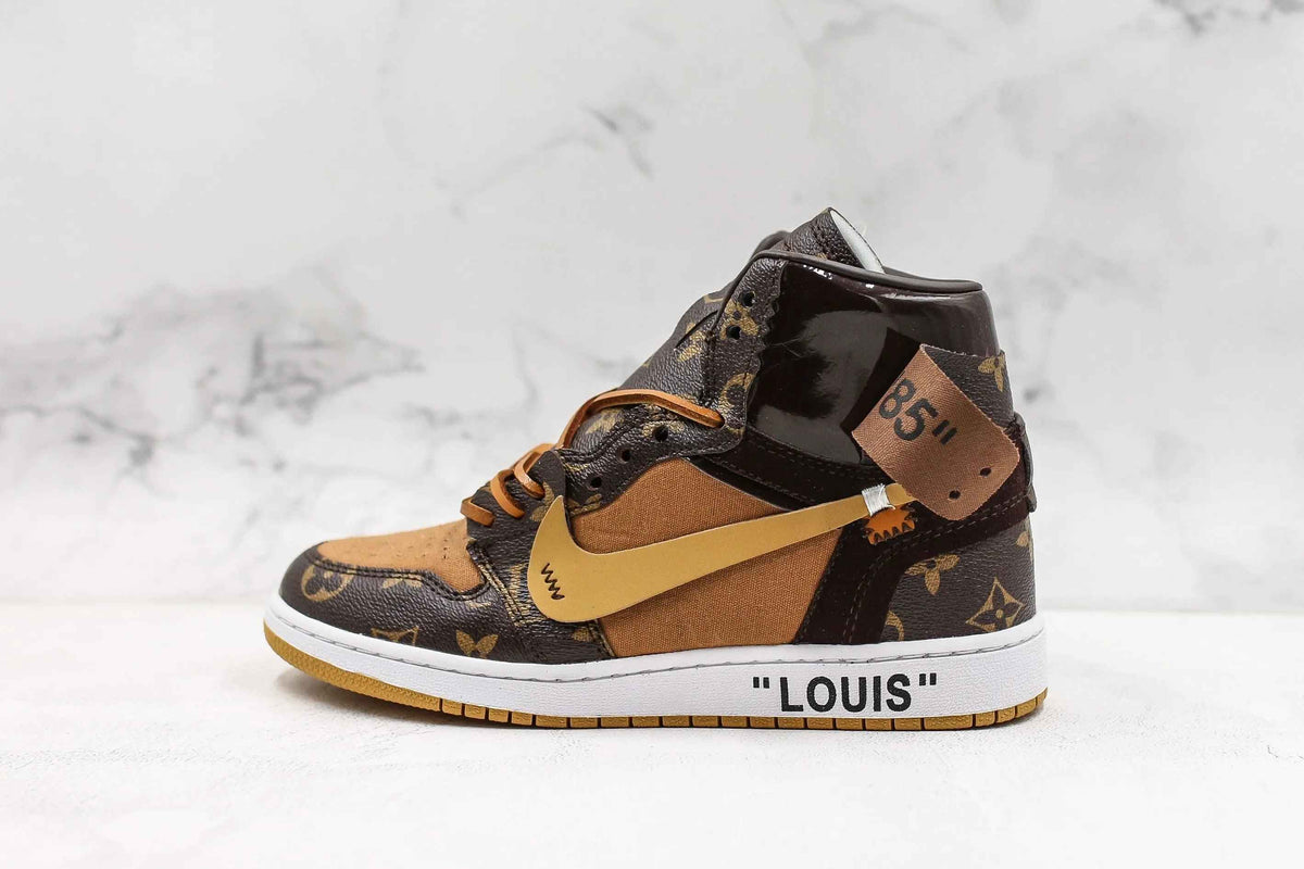 Custom Air Jordan 1 Monogram High Q  With Original Box SneakerNational