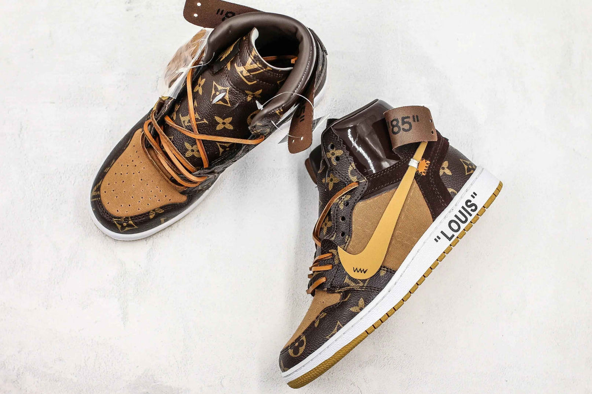 Custom Air Jordan 1 Monogram High Q  With Original Box SneakerNational