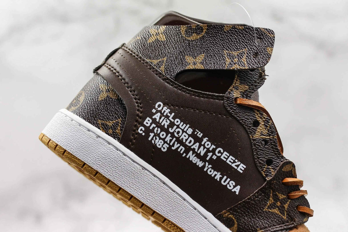 Custom Air Jordan 1 Monogram High Q  With Original Box SneakerNational