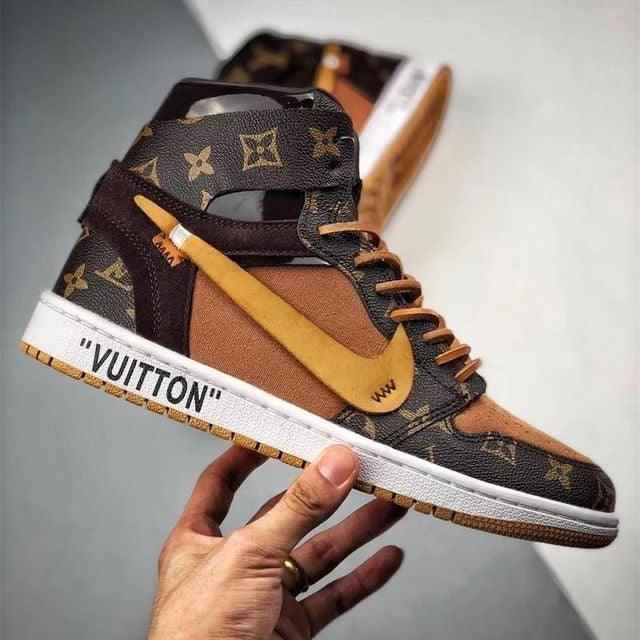 Custom Air Jordan 1 Monogram High Q  With Original Box SneakerNational