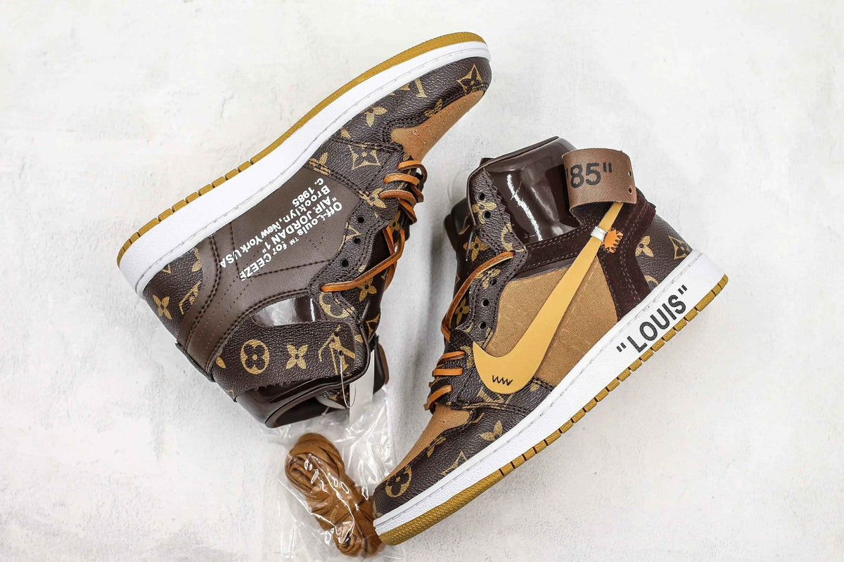 Custom Air Jordan 1 Monogram High Q  With Original Box SneakerNational