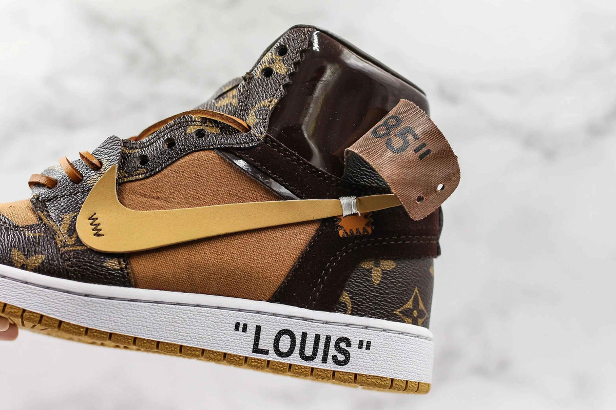 Custom Air Jordan 1 Monogram High Q  With Original Box SneakerNational