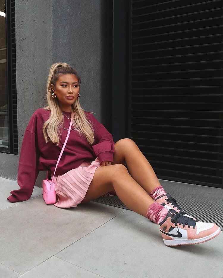 Custom Air Jordan 1 Mid Digital Pink Quartz High Q SneakerNational
